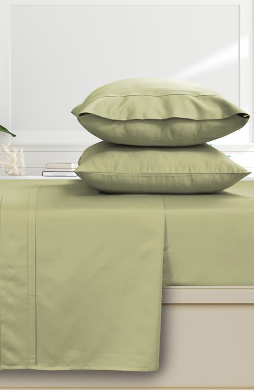 Azores Home 500 Thread Count Cotton Sateen Sheet Set In Green