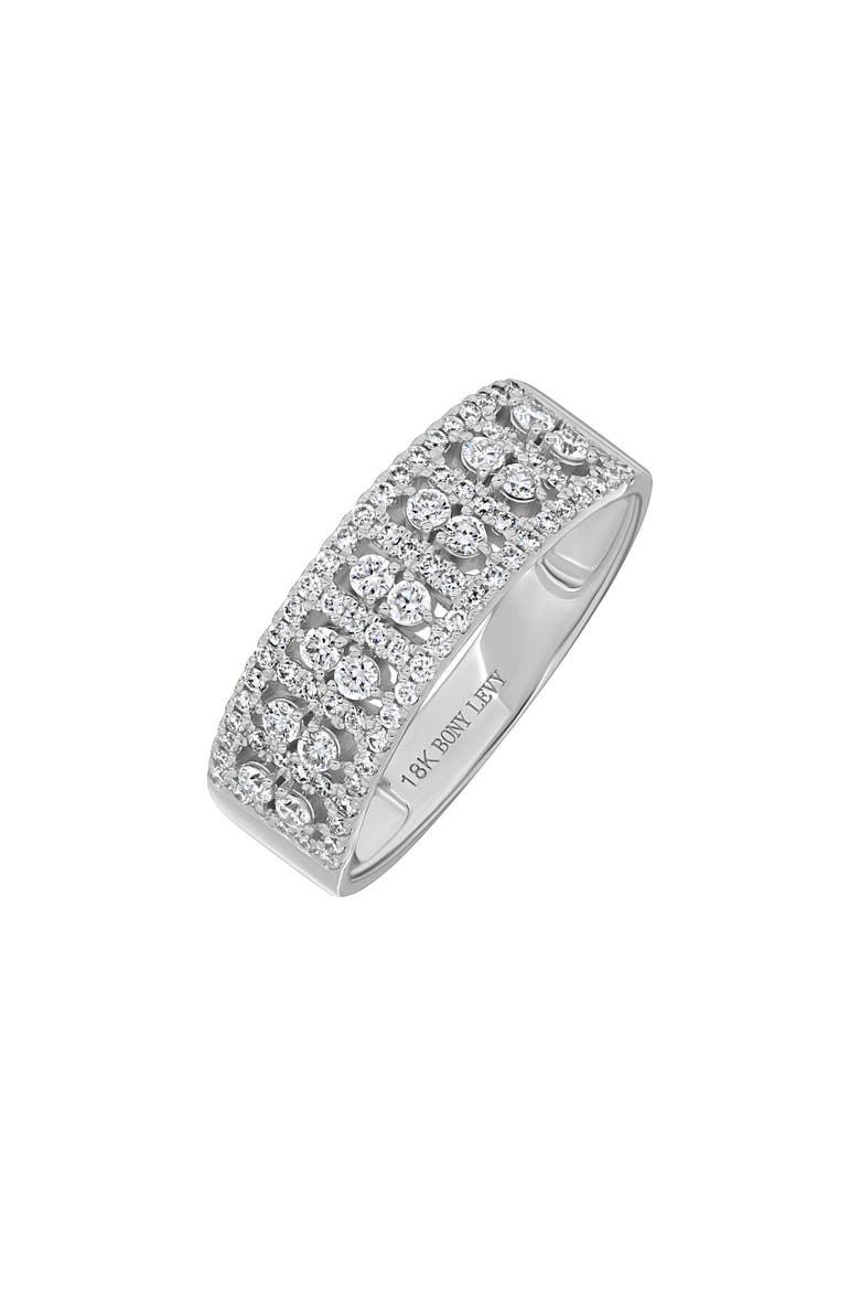 Mika Diamond Wide Stacking Ring, Main, color, 18K WHITE GOLD