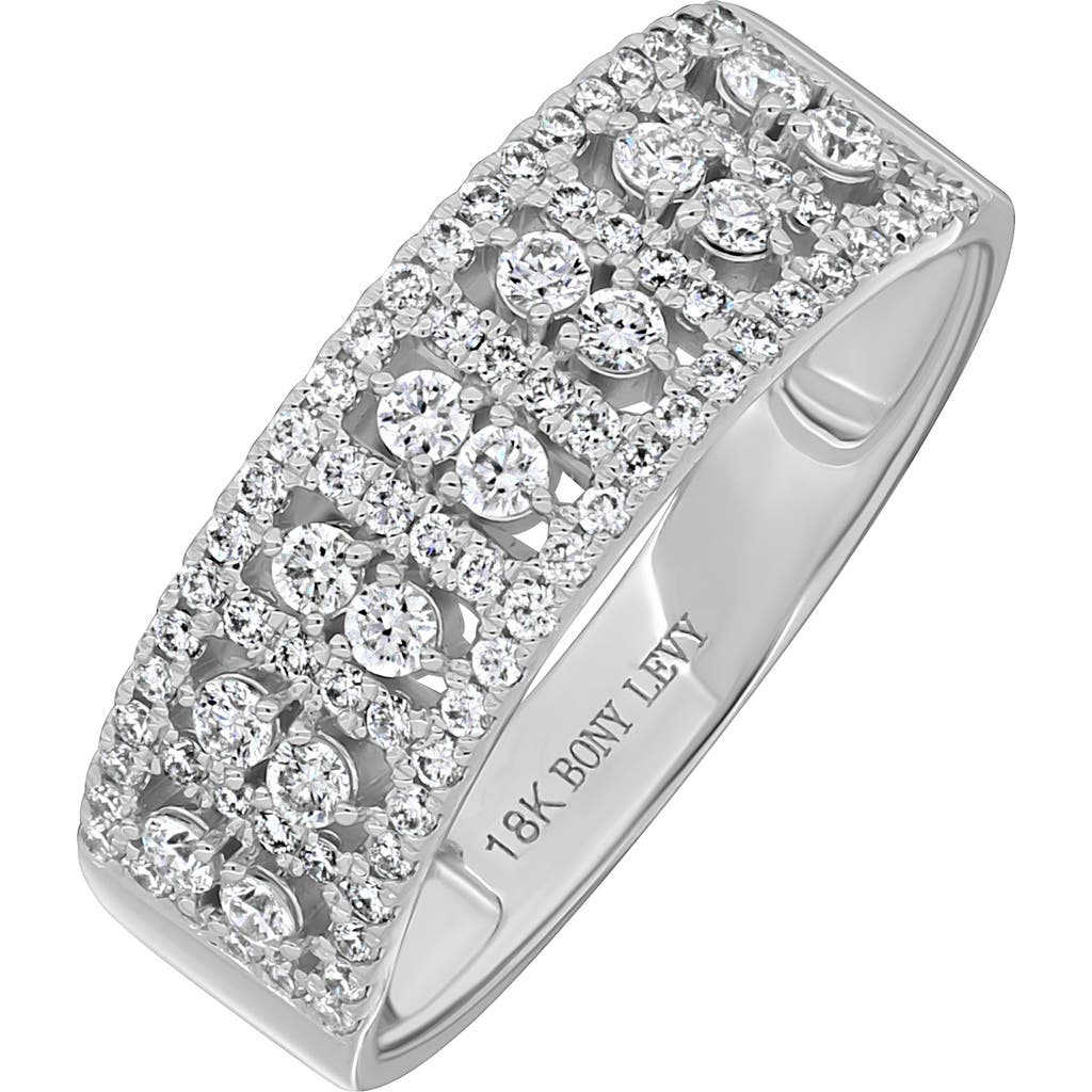 Bony Levy Mika Diamond Wide Stacking Ring In 18k White Gold