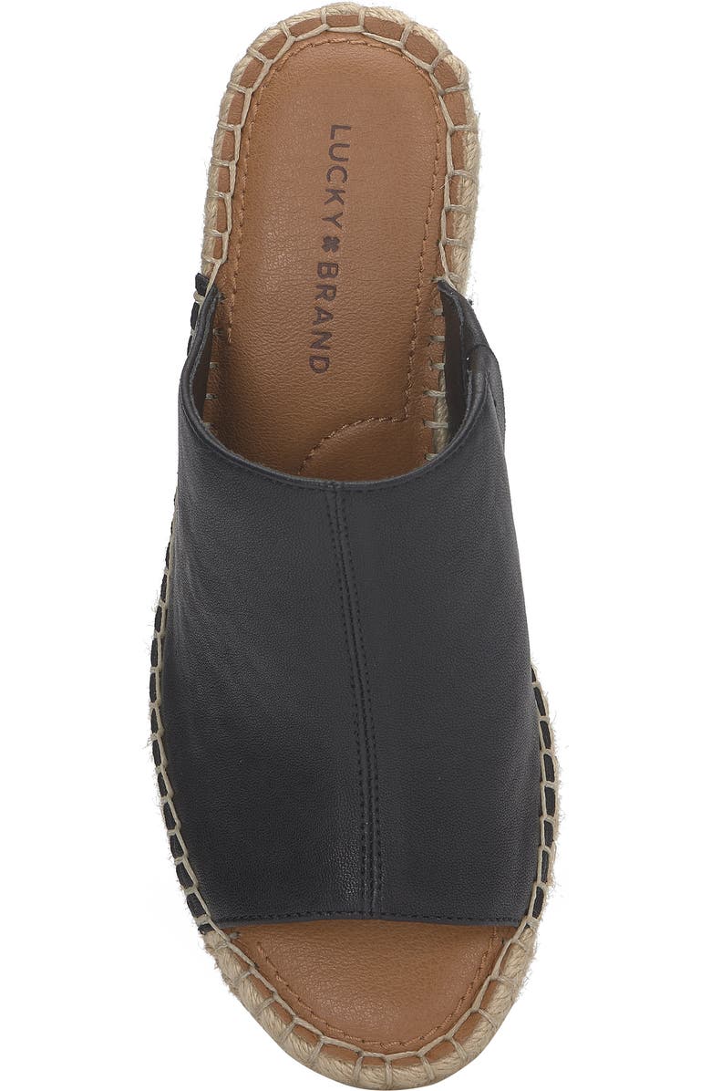 Lucky Brand Cabriah Espadrille Platform Wedge Slide Sandal, Alternate, color, Black Shsntw