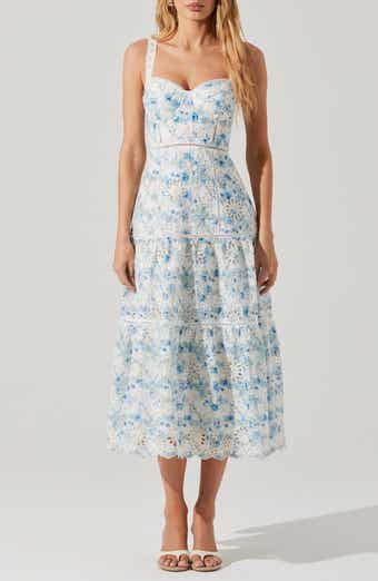 Pellagia Eyelet Embroidery A-Line Dress