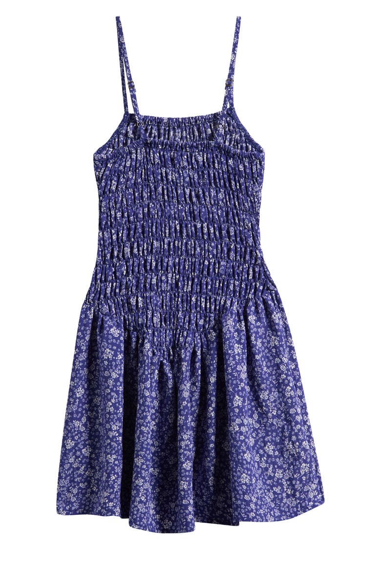 Kids' Smocked Drop Waist Dress, Alternate, color, NAVY DITSY
