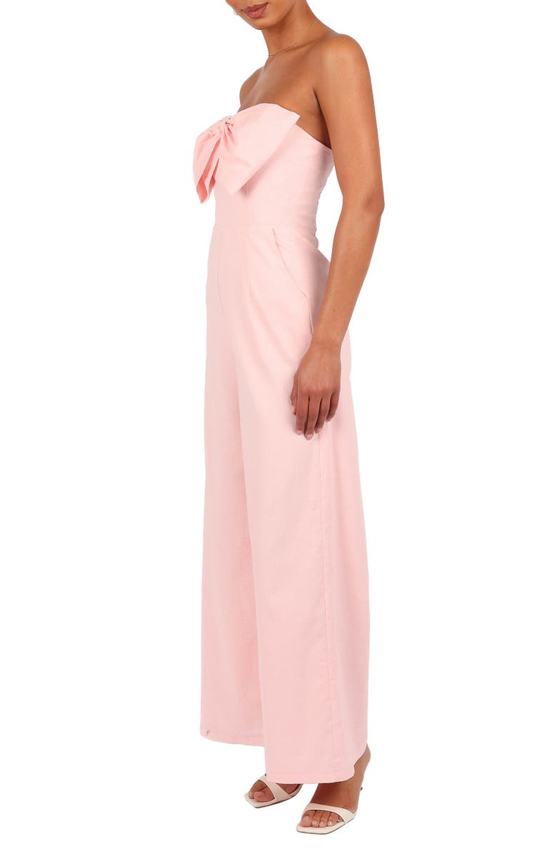 Petal & Pup Poppy Bow Detail Strapless Cotton Blend Jumpsuit, Alternate, color, 