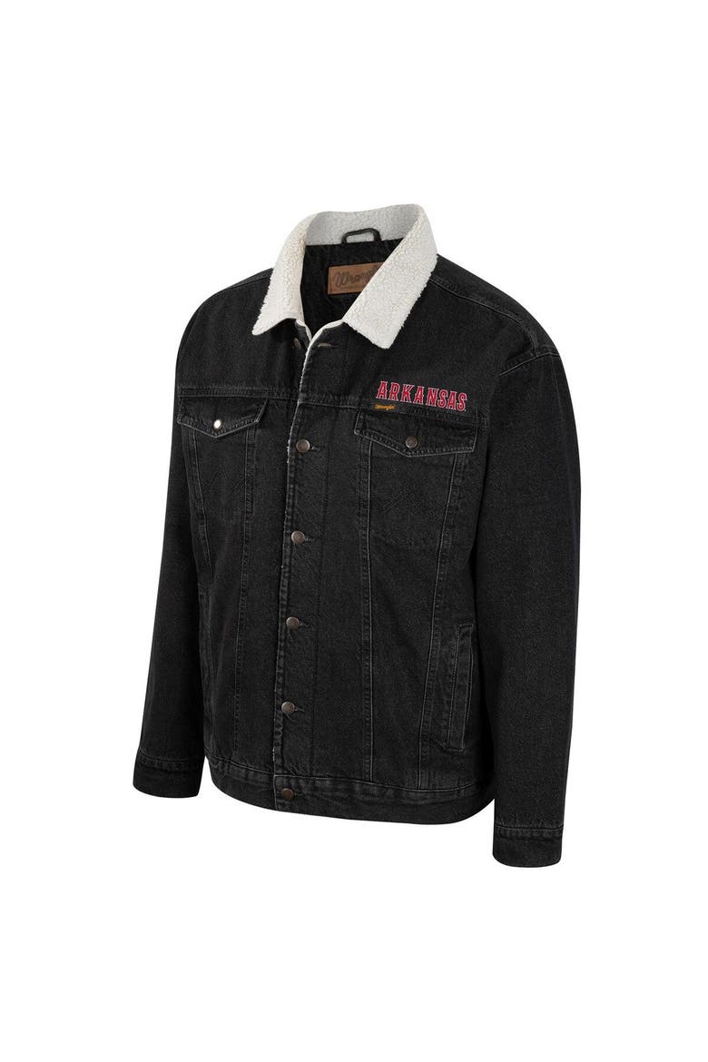 Men's Colosseum x Wrangler Charcoal Arkansas Razorbacks Western Button-Up Denim Jacket, Alternate, color, Charcoal