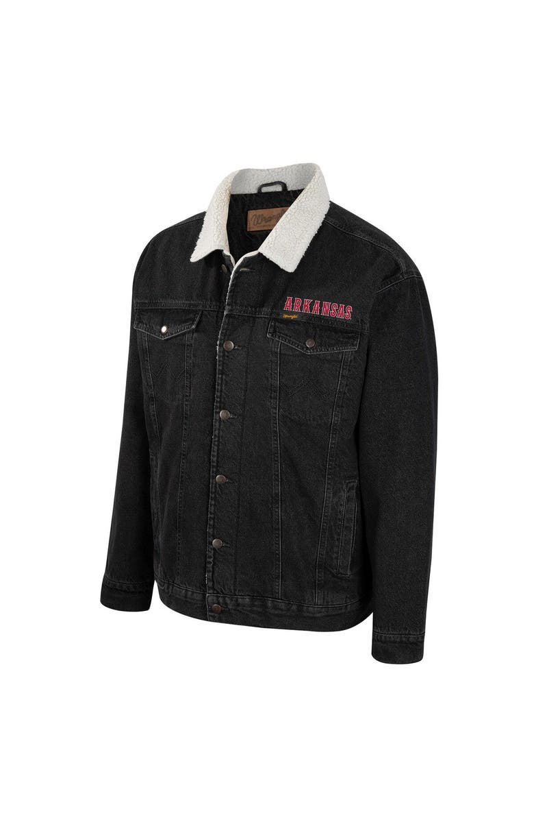 COLOSSEUM X WRANGLER Men's Colosseum x Wrangler Charcoal Arkansas Razorbacks Western Button-Up Denim Jacket, Alternate, color, Charcoal