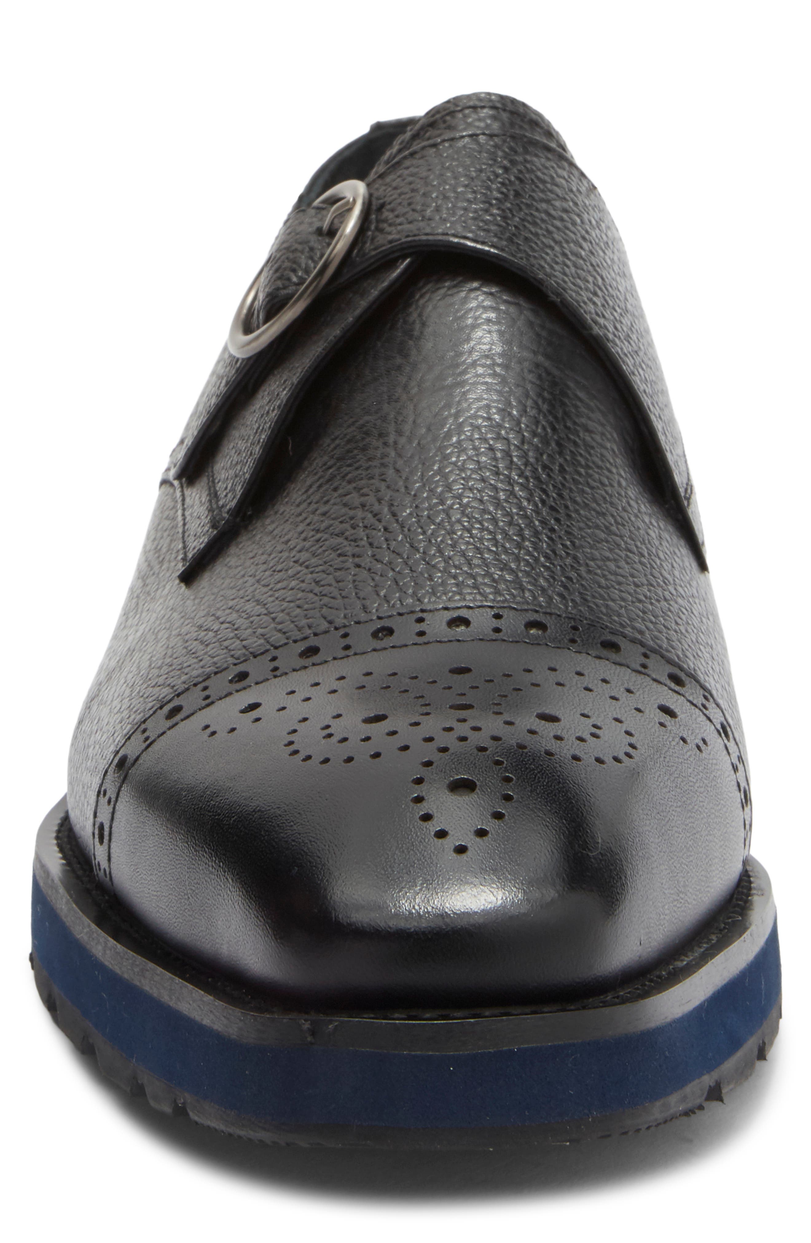 Maison Forte Coventry Hybrid Cap Toe Monk Strap Loafer, Alternate, color, Black