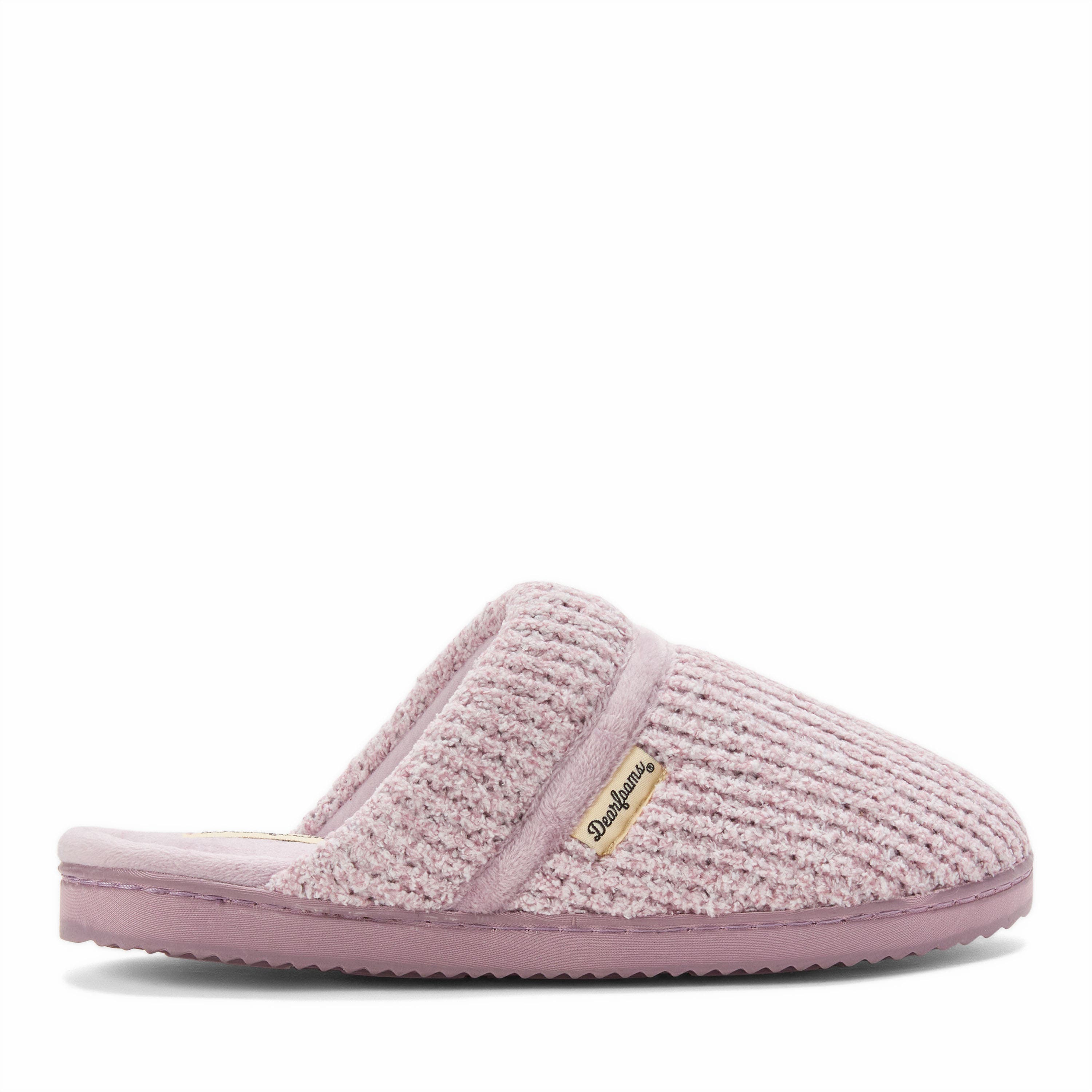 DEARFOAMS Serena Marled Chenille Scuff House Slipper, Alternate, color, Frosted Plum