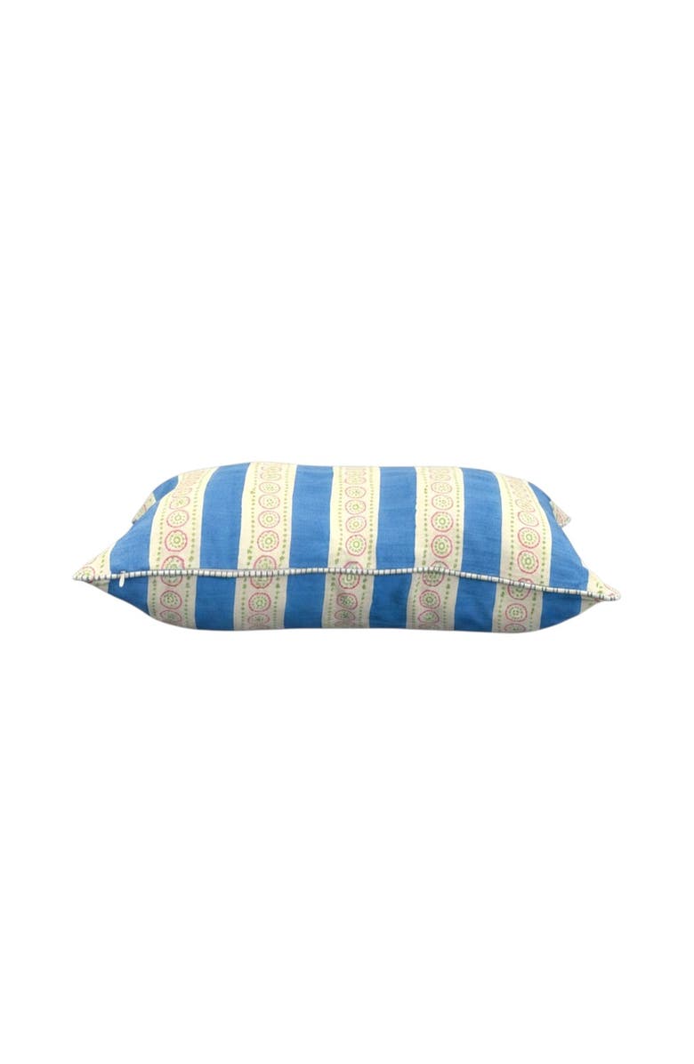 The Peacock Palette Malhaar Linen Pillow Cover, Alternate, color, Blue - 14" X 22"