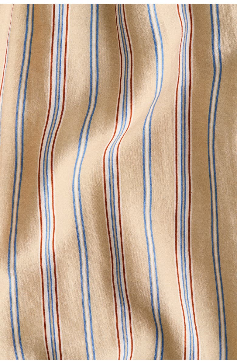 H&M Gathered midi skirt, Alternate, color, Beige/Striped