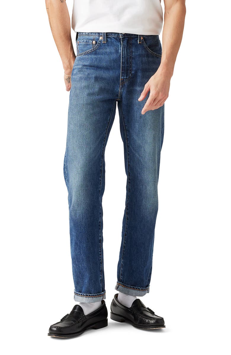 Levi's<sup>®</sup> 505<sup>™</sup> Relaxed Straight Leg Selvedge Jeans, Main, color,