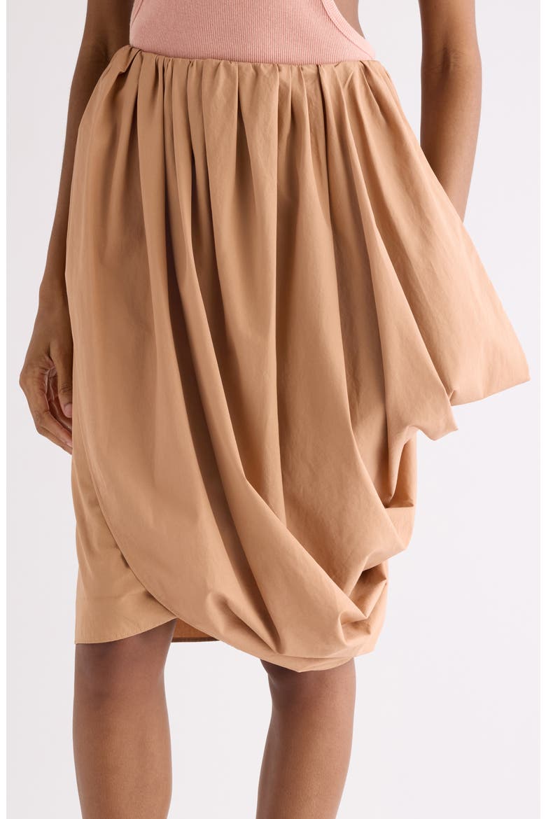 Draped Organic Cotton Poplin Skirt, Alternate, color, REEF SHELL