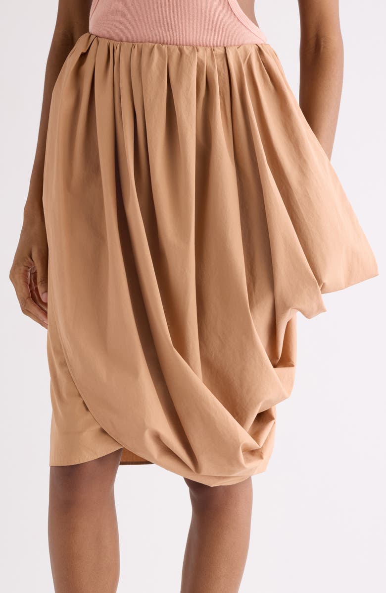 Chloé Draped Organic Cotton Poplin Skirt, Alternate, color, Reef Shell
