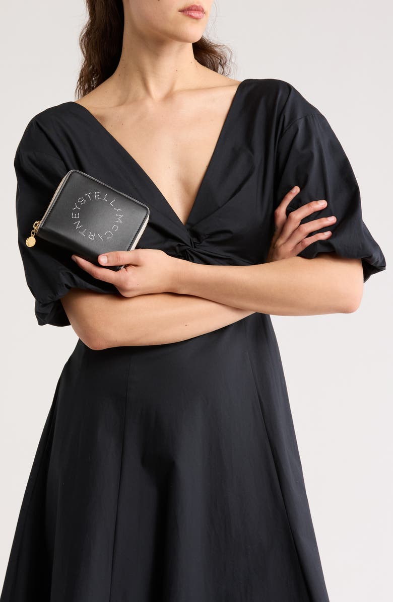 Stella McCartney Zip Around Logo Wallet, Alternate, color,