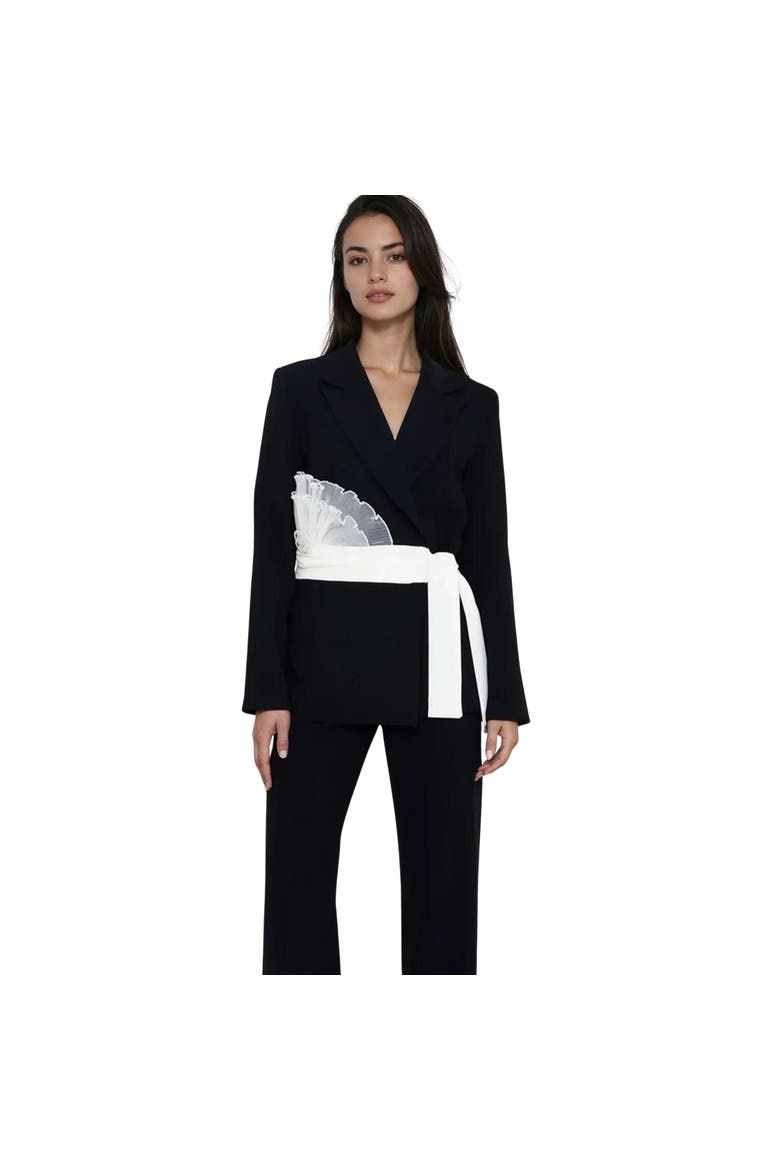 Roset Blazer with Belt, Alternate, color, BLACK
