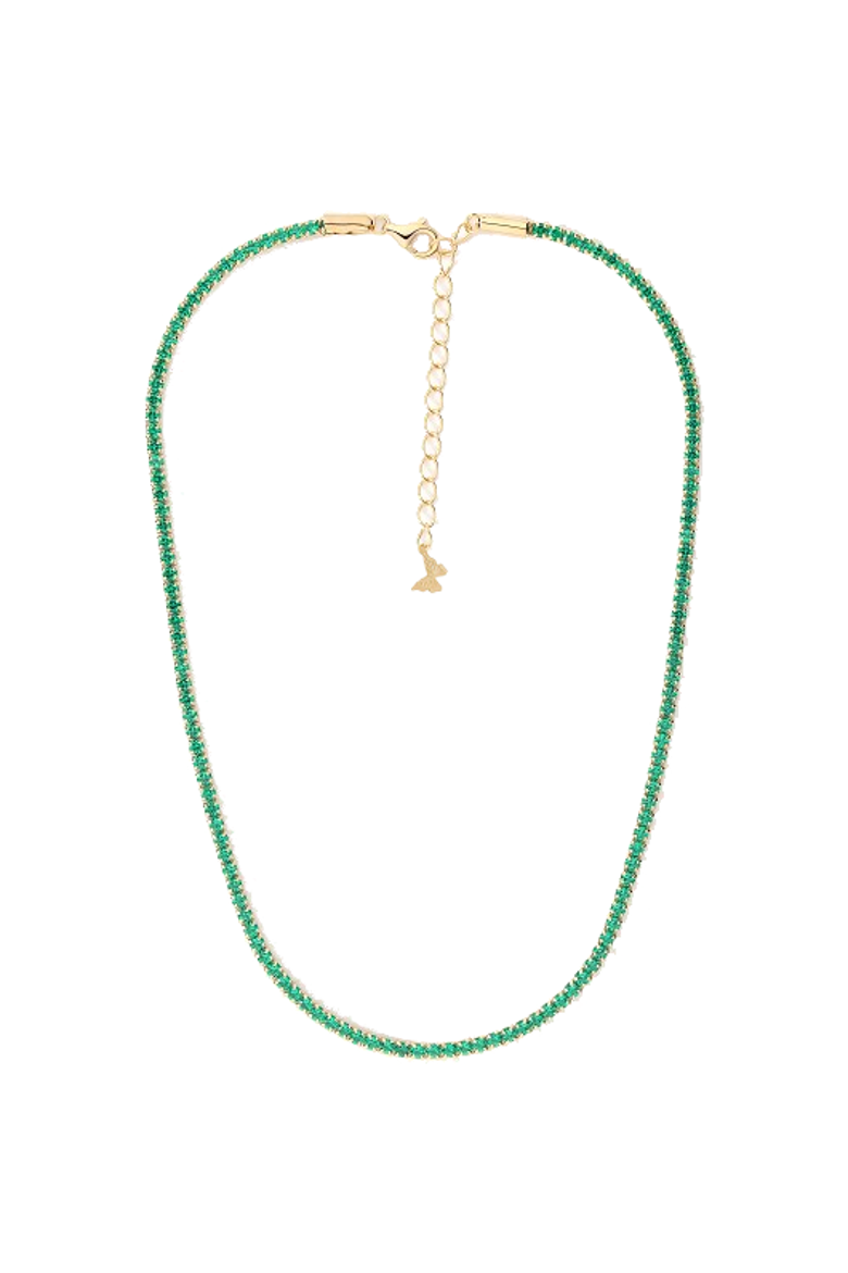 Colored CZ All Around Tennis Choker, Main, color, Green