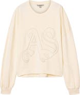 AllSaints Lila Embroidered Oversize Cotton Sweatshirt