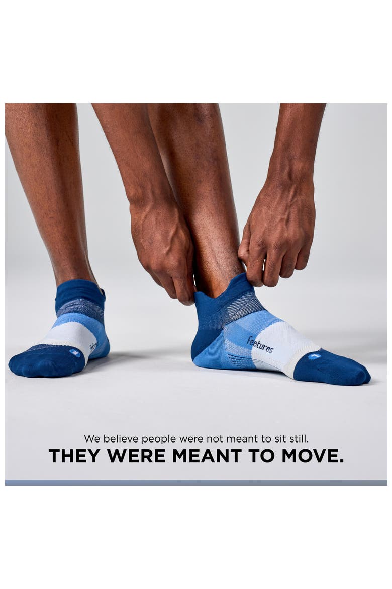 Elite Ultra Light Cushion Ankle Socks  Sport Sock with Targeted Compression, Alternate, color, Blue Wave