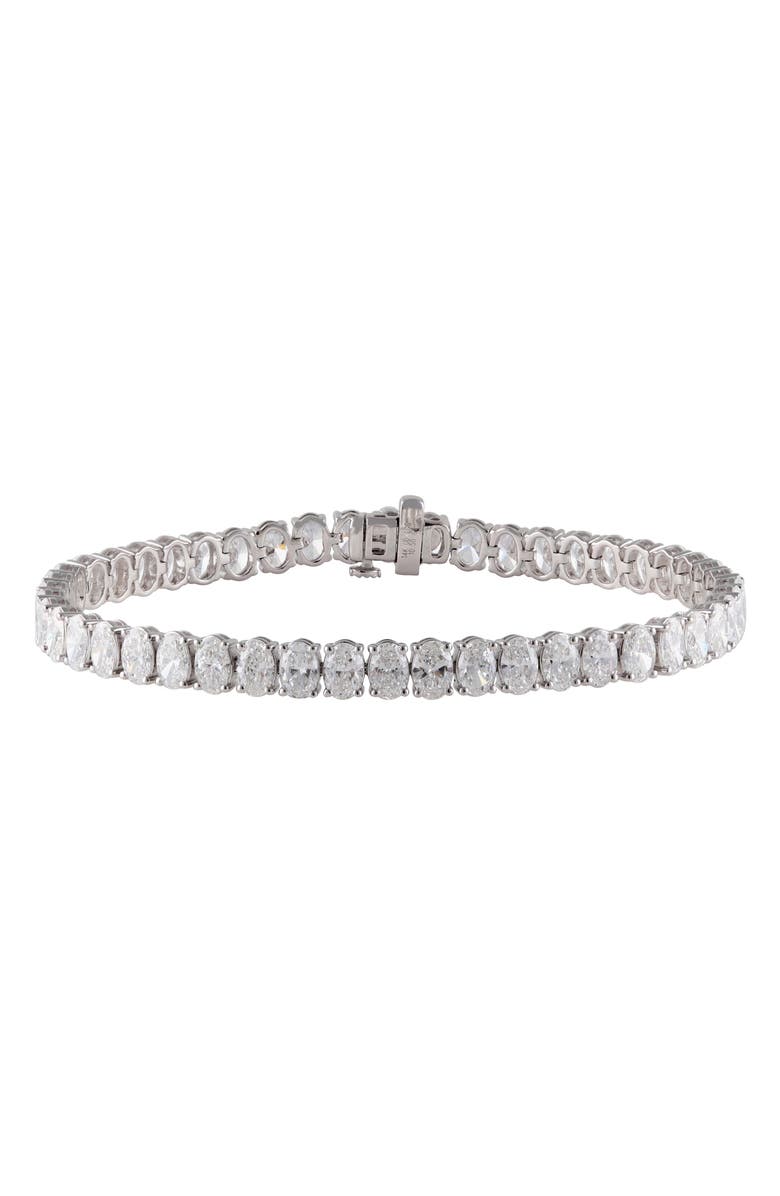 Badgley Mischka Collection 14K White Gold Oval Diamond Tennis Bracelet - 10.56ct., Main, color, 