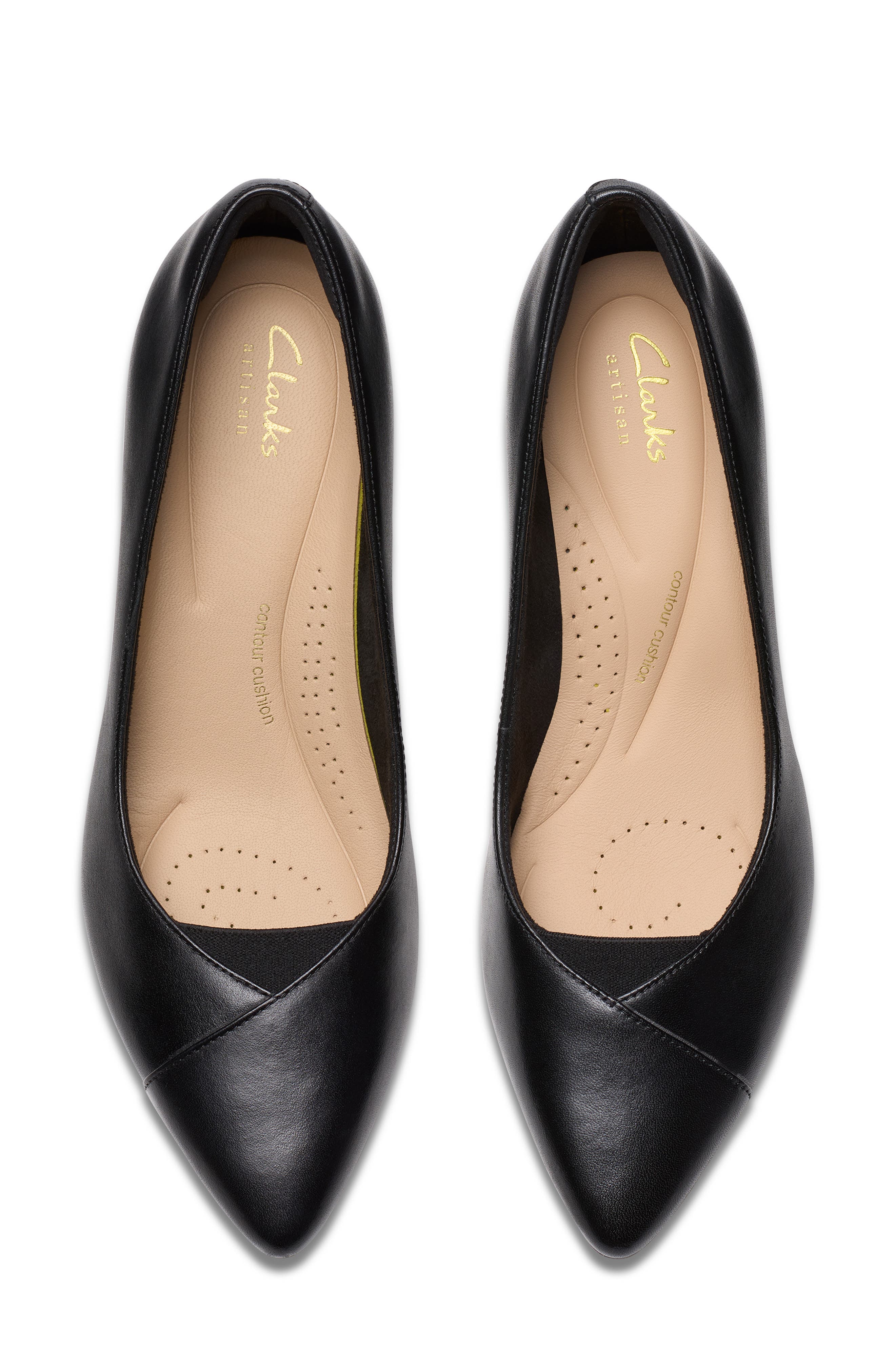 Clarks<sup>®</sup> Noahh Rose Pointed Toe Pump, Alternate, color, Black Leather