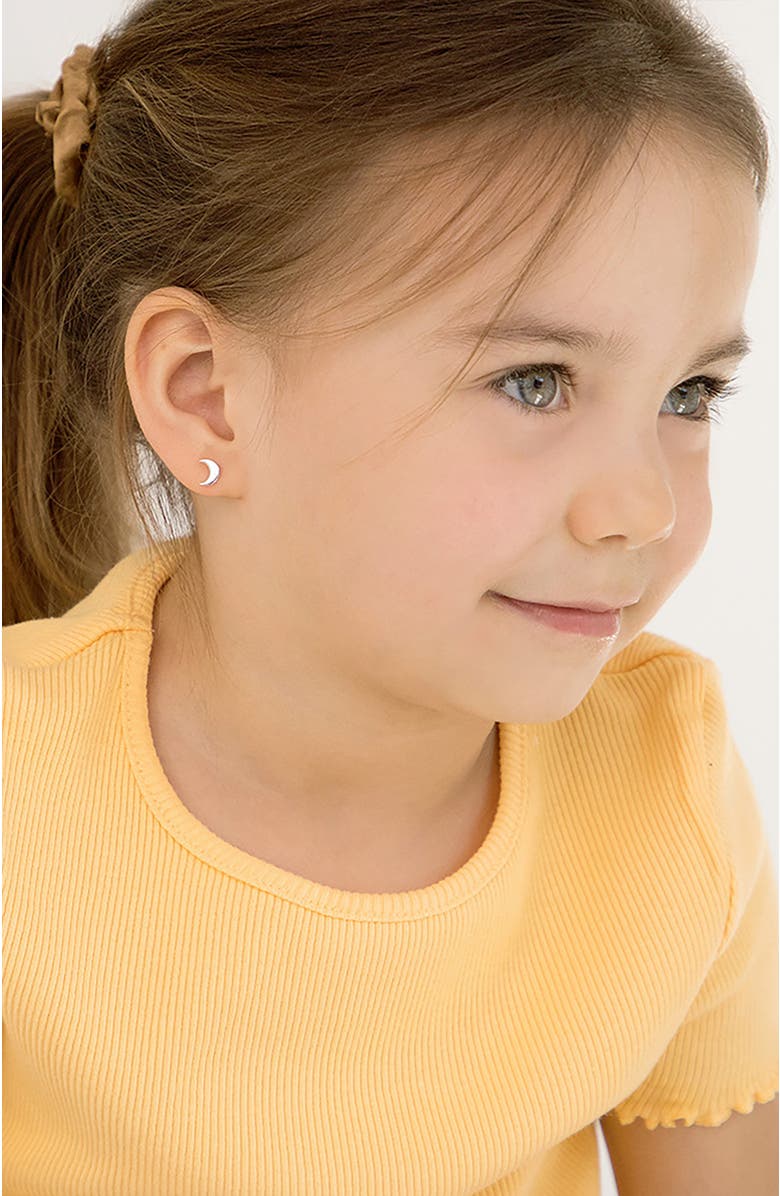 In Season Jewelry Classic Crescent Moon Earrings, Alternate, color, Silver