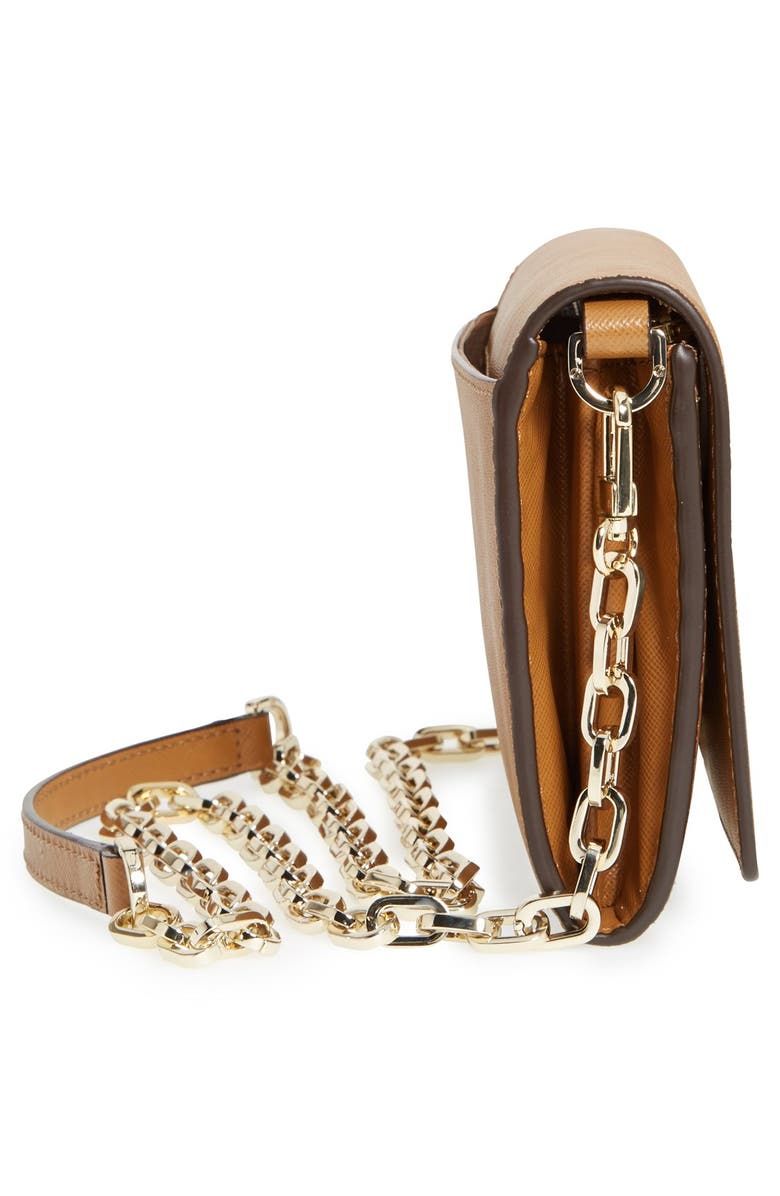Tory Burch 'Robinson' Leather Wallet on a Chain, Alternate, color, 