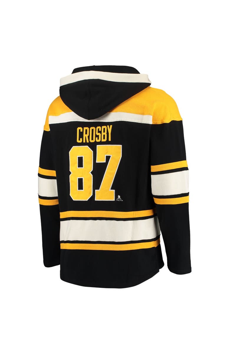 '47 Men's '47 Sidney Crosby Black Pittsburgh Penguins Player Name & Number Lacer Pullover Hoodie, Alternate, color,