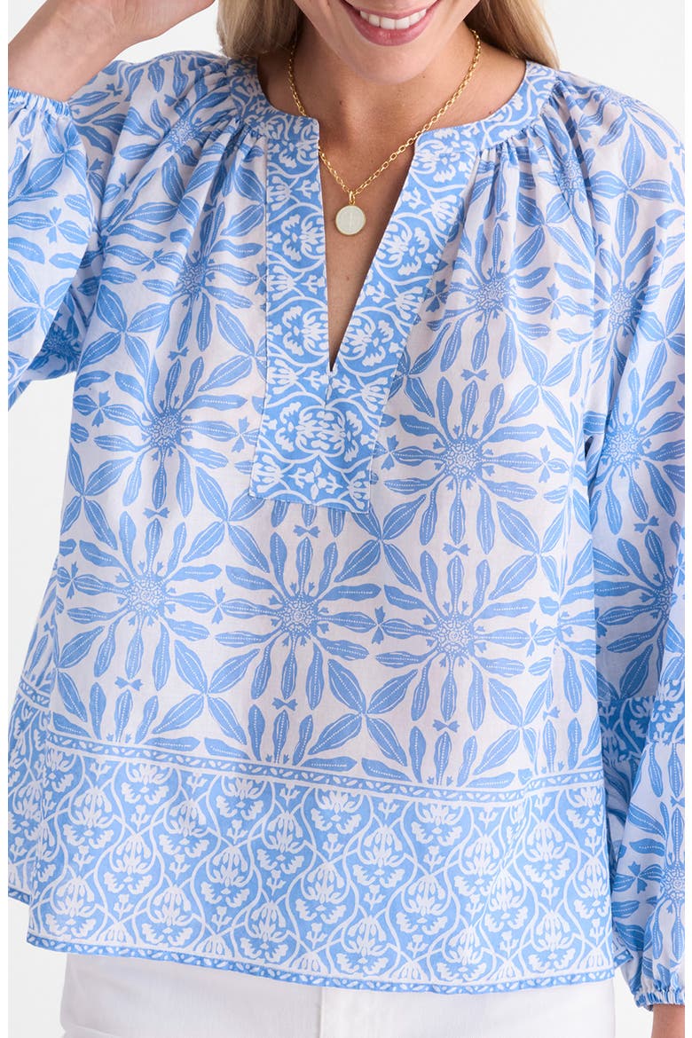 Emilia Print Top, Main, color, HAVEN TILE BBLUE
