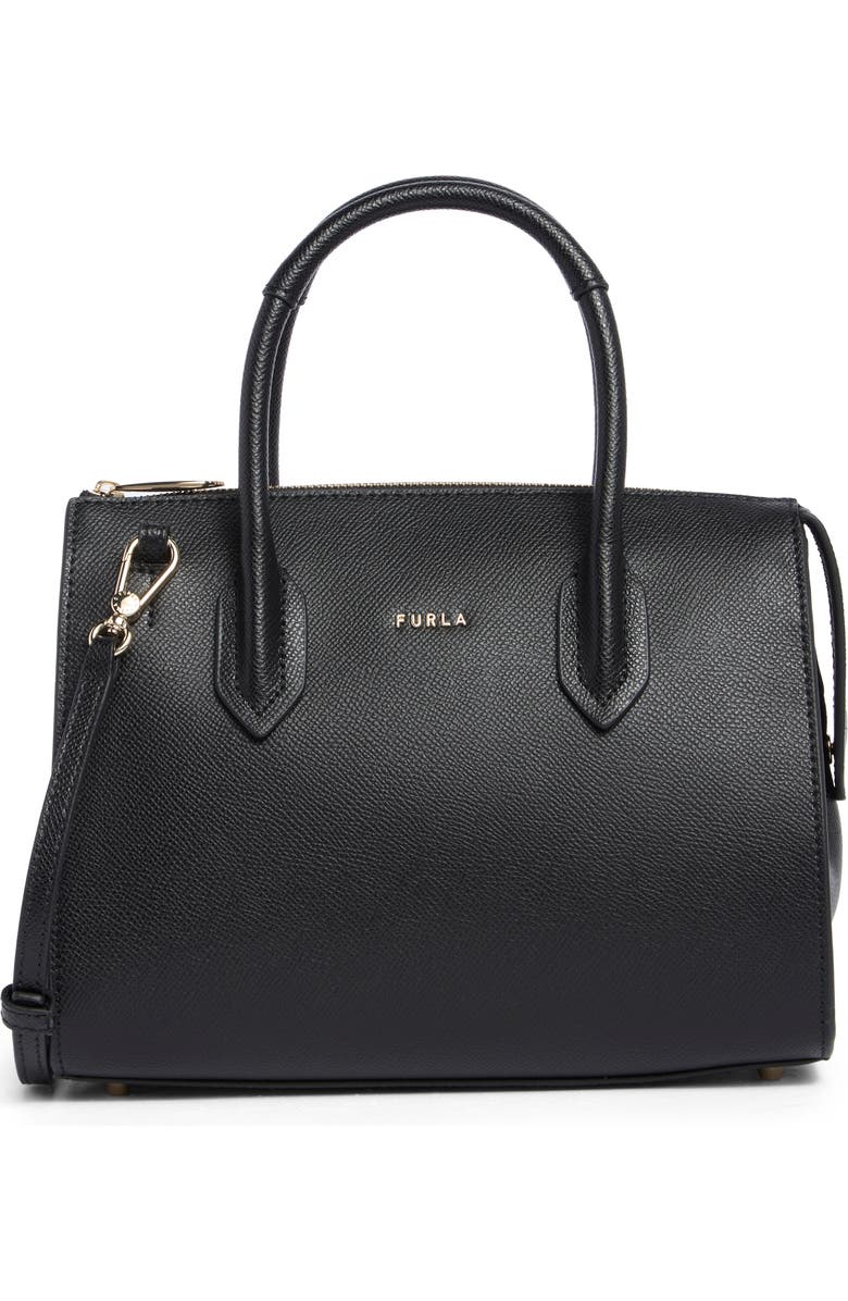 Furla Gardenia Satchel Bag, Main, color, Nero