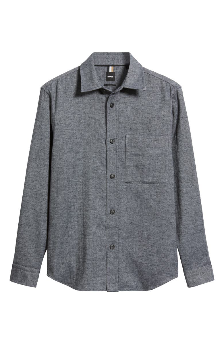 BOSS Owen Relaxed Fit Cotton Button-Up Shirt, Alternate, color, Silver