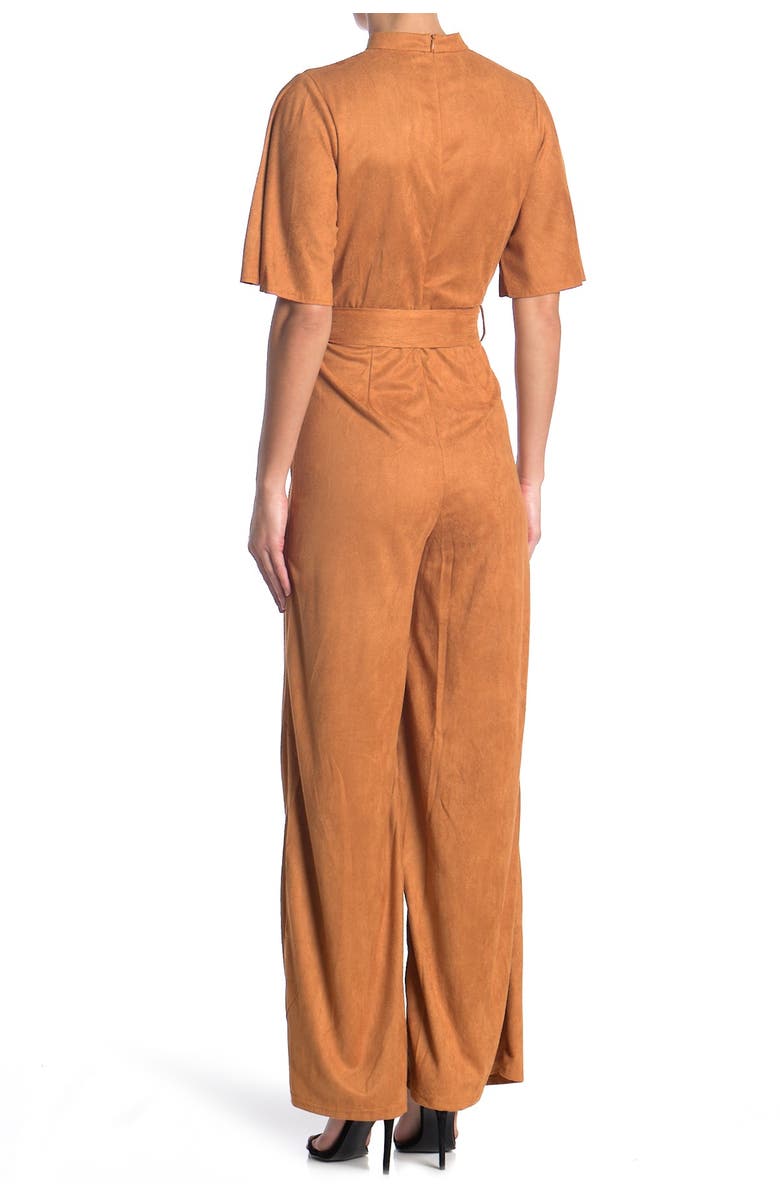 Jealous Tomato Microsuede Flutter Sleeve Jumpsuit, Main, color,