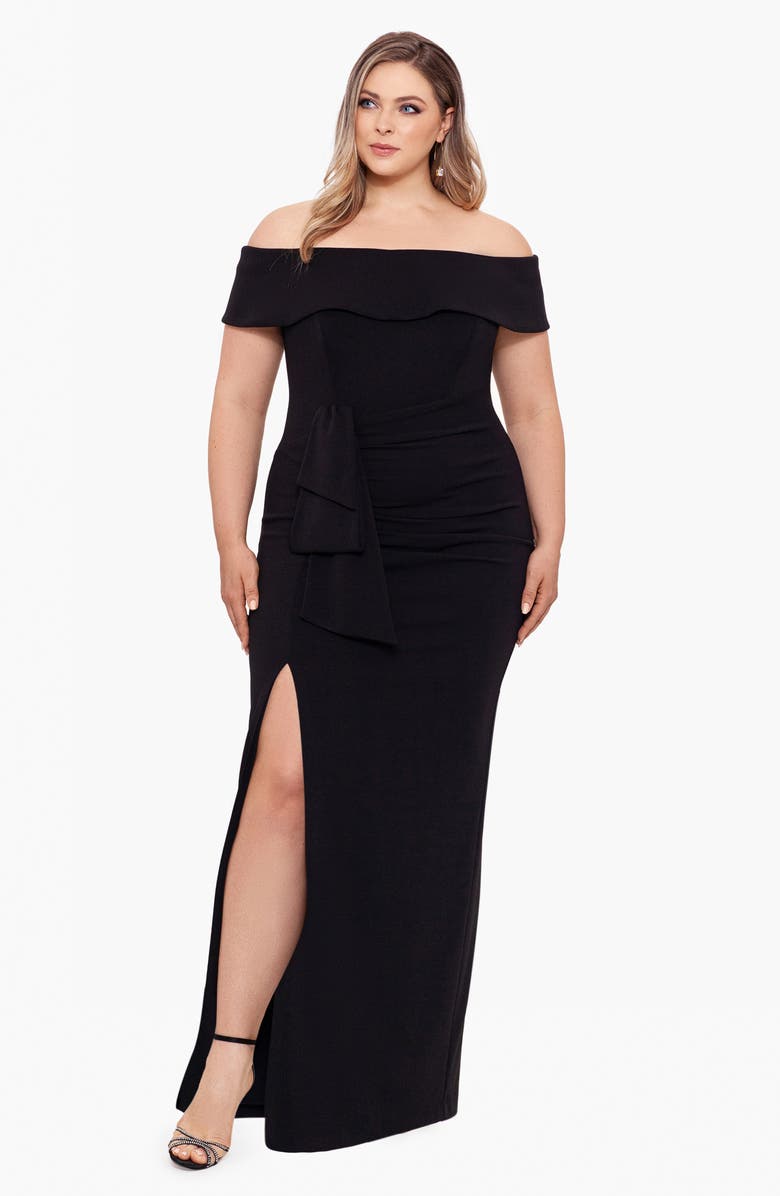 Xscape Evenings Off the Shoulder Gown, Alternate, color,