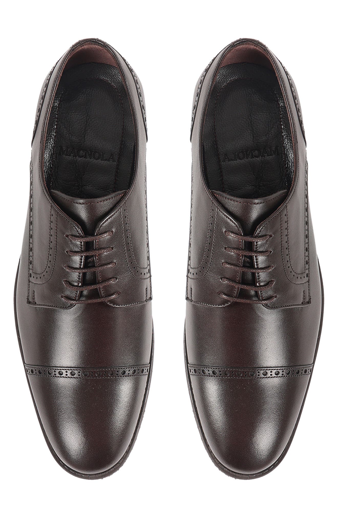 Kansas Brogue Cap Toe Derby, Alternate, color, DARK BROWN