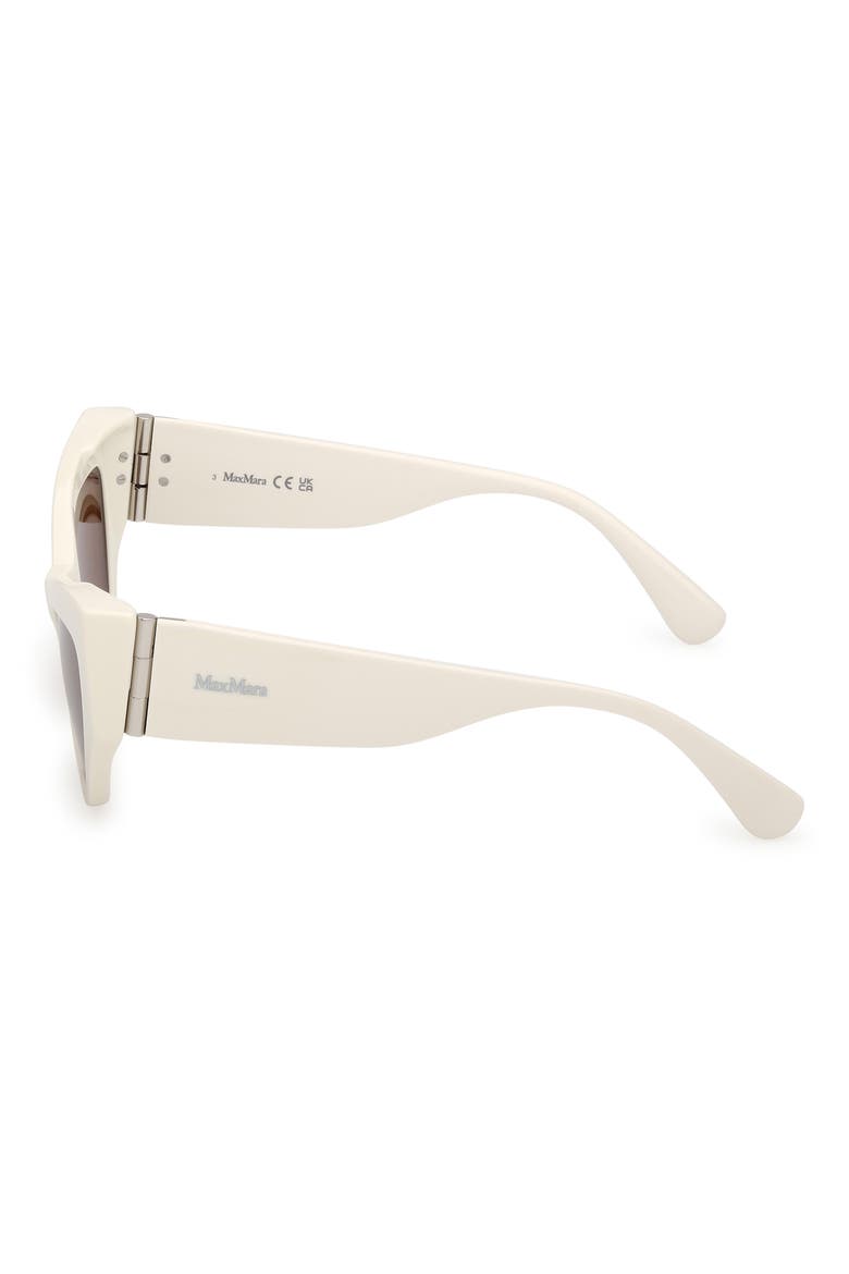 54mm Cat Eye Sunglasses, Alternate, color, SHINY WHITE / BROWN