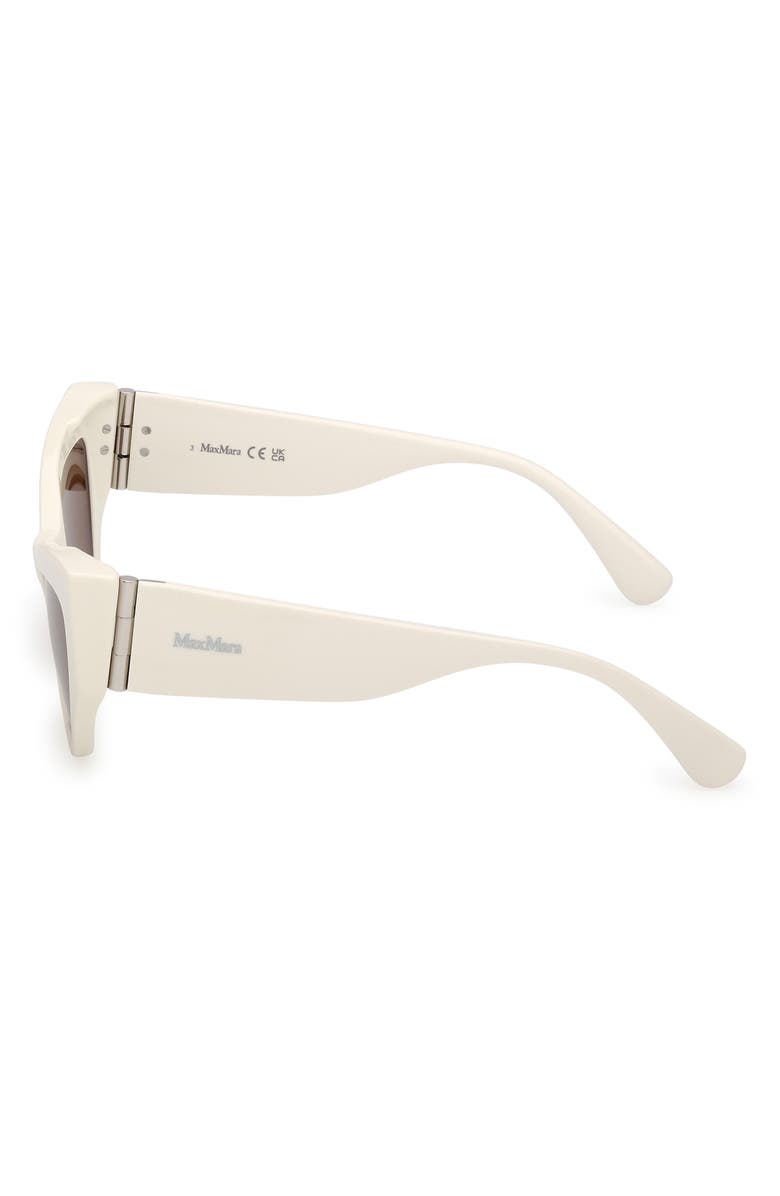 Max Mara 54mm Cat Eye Sunglasses, Alternate, color, Shiny White / Brown