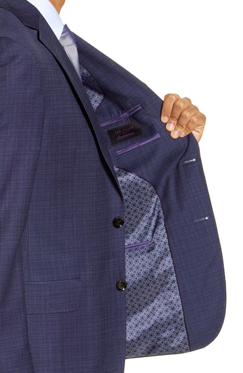 Ted Baker London Jay Trim Fit Check Wool Suit, Alternate, color,