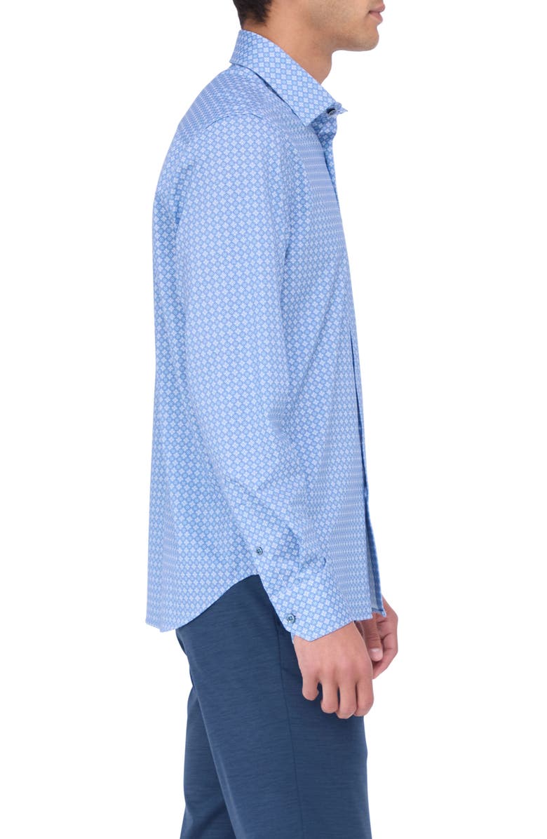 Bugatchi James OoohCotton<sup>®</sup> Geo Print Button-Up Shirt, Alternate, color,