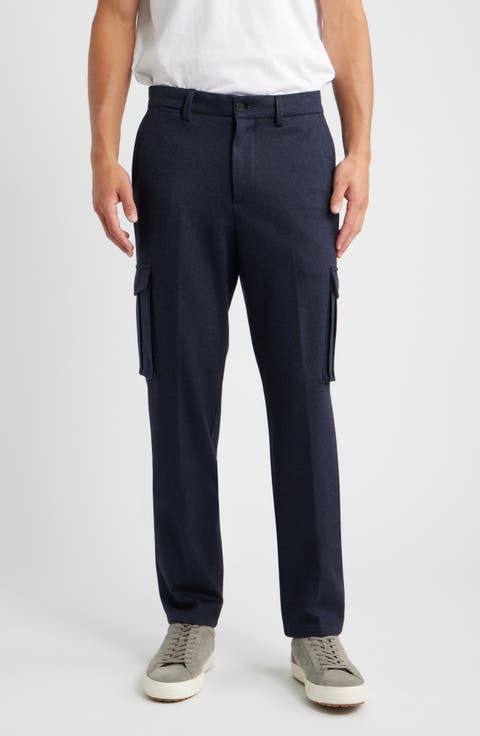 Brushed Knit Flat Front Cargo Pants