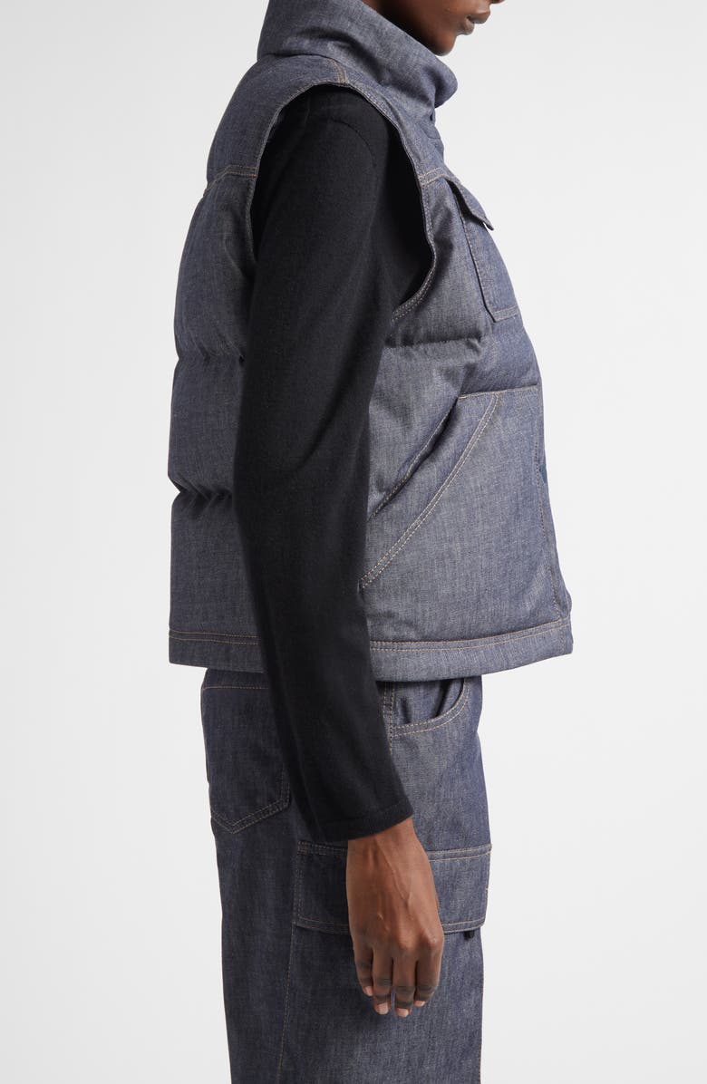 Moncler Grenoble Knysna Denim Down Puffer Vest, Alternate, color, Blue