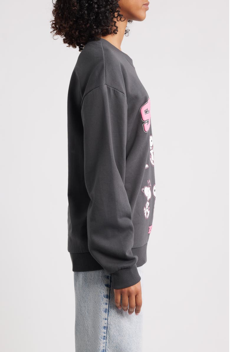 GOLDEN HOUR Peanuts<sup>®</sup> Snoopy Puff Print Graphic Sweatshirt, Alternate, color, Pirate Black