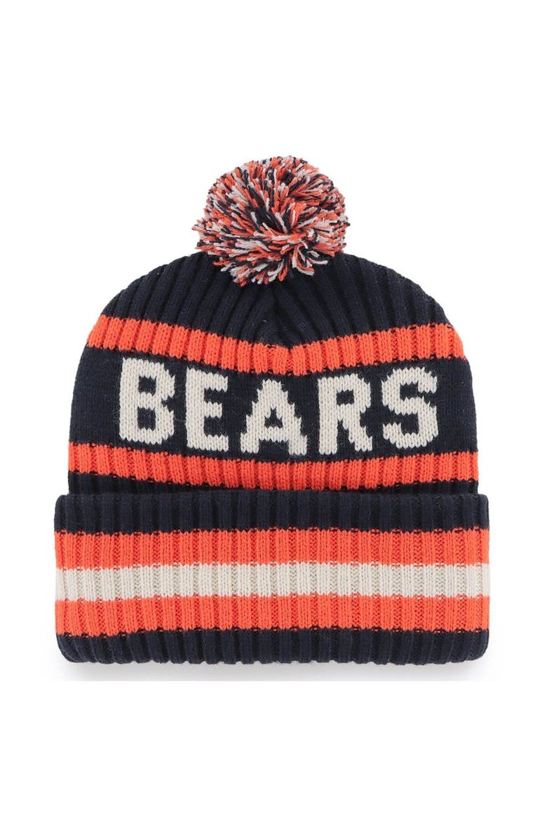 Men's '47 Navy Chicago Bears Bering Cuffed Knit Hat with Pom, Alternate, color, Navy