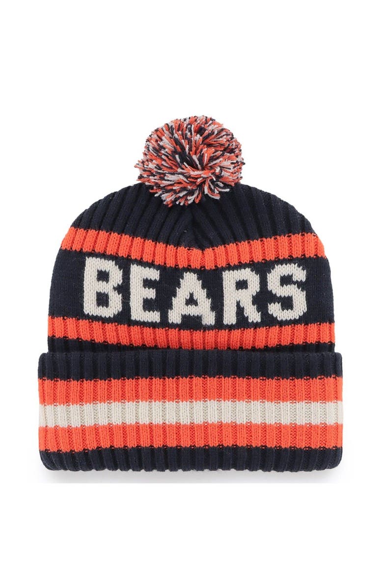 '47 Men's '47 Navy Chicago Bears Bering Cuffed Knit Hat with Pom, Alternate, color,
