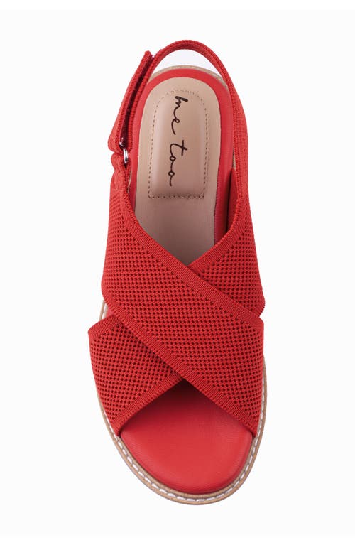 Me Too Azania Slingback Platform Wedge Slide Sandal In Mt Red