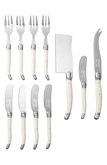 French Home Ultimate 11-piece Assorted Charcuterie Knife & Fork Set In Faux Ivory