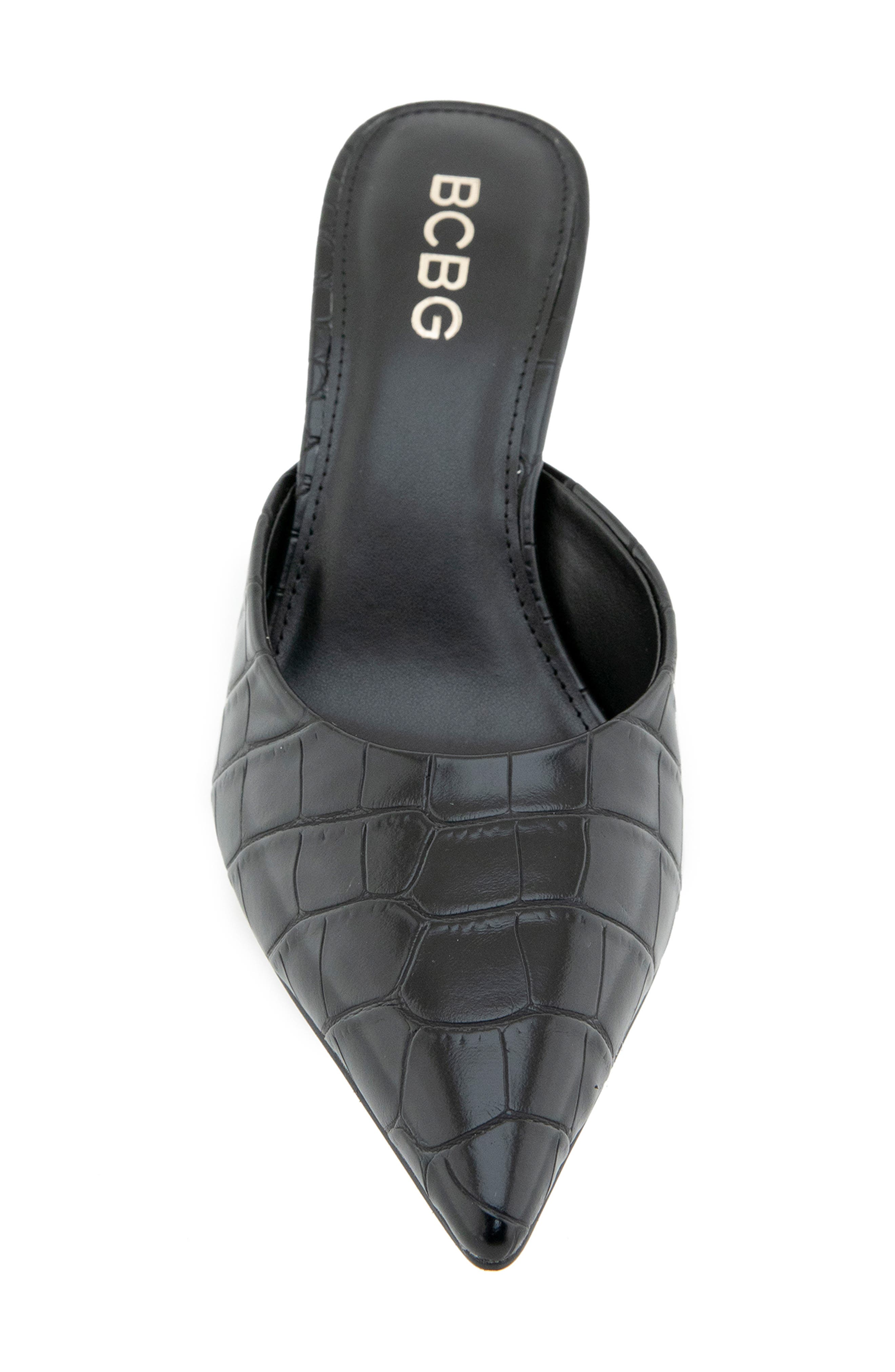 Nixxa Pointed Toe Mule, Alternate, color, BLACK CROC