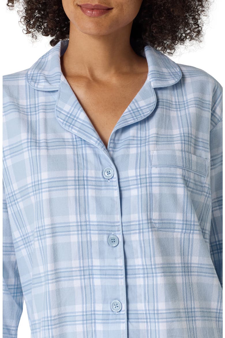 Print Organic Cotton Flannel Pajamas, Alternate, color, MEADOW HAZE PLAID