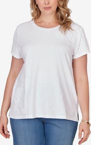 RUBY RD Floral Crochet Jersey Top