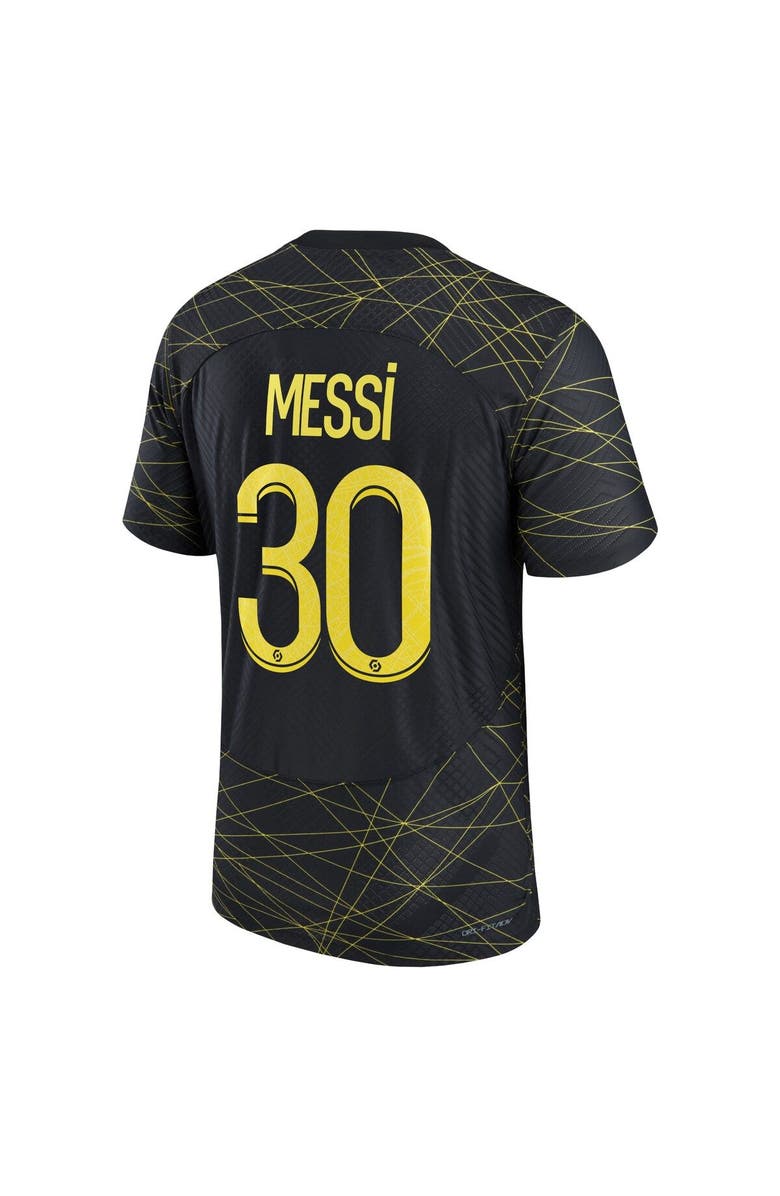 Nike Men's Jordan Brand Lionel Messi Black Paris Saint-Germain 2022/23 Fourth Vapor Match Authentic Player Jersey, Alternate, color, 