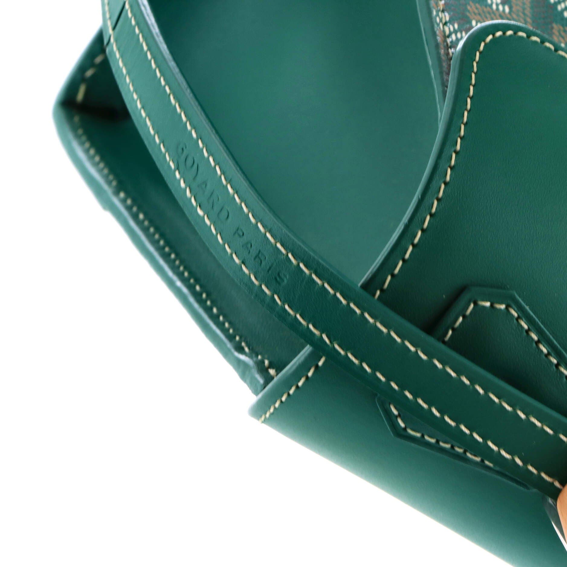 Structured Saigon Top Handle Bag Coated Canvas with Leather Mini, Alternate, color, Green