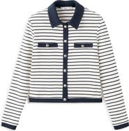 MANGO Stripe Cotton Cardigan