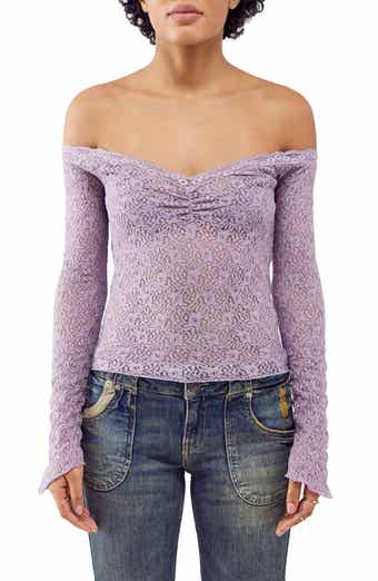 BDG Urban Outfitters Rhia Off-the-Shoulder Lace Top